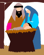 Drawing of Joesph, Mary and Jesus in the Stable