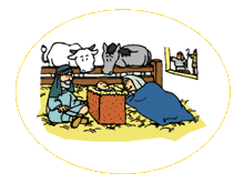 Cartoon of the stable scene
