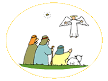 Cartoon of the Shepherds with an Angel